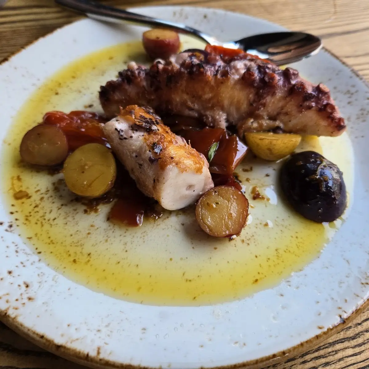 Grilled Octopus with Roasted Vegetables