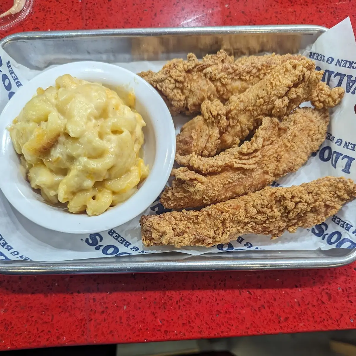 Mac and Cheese and Chicken Strip Basket