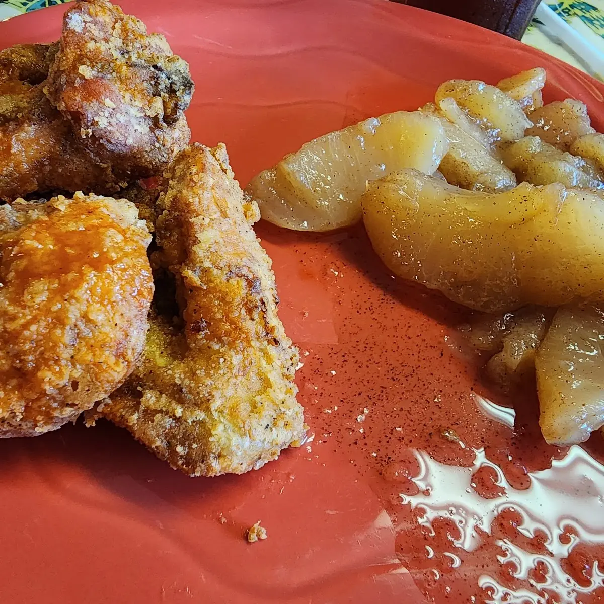 Chicken Wings and Cooked Apples