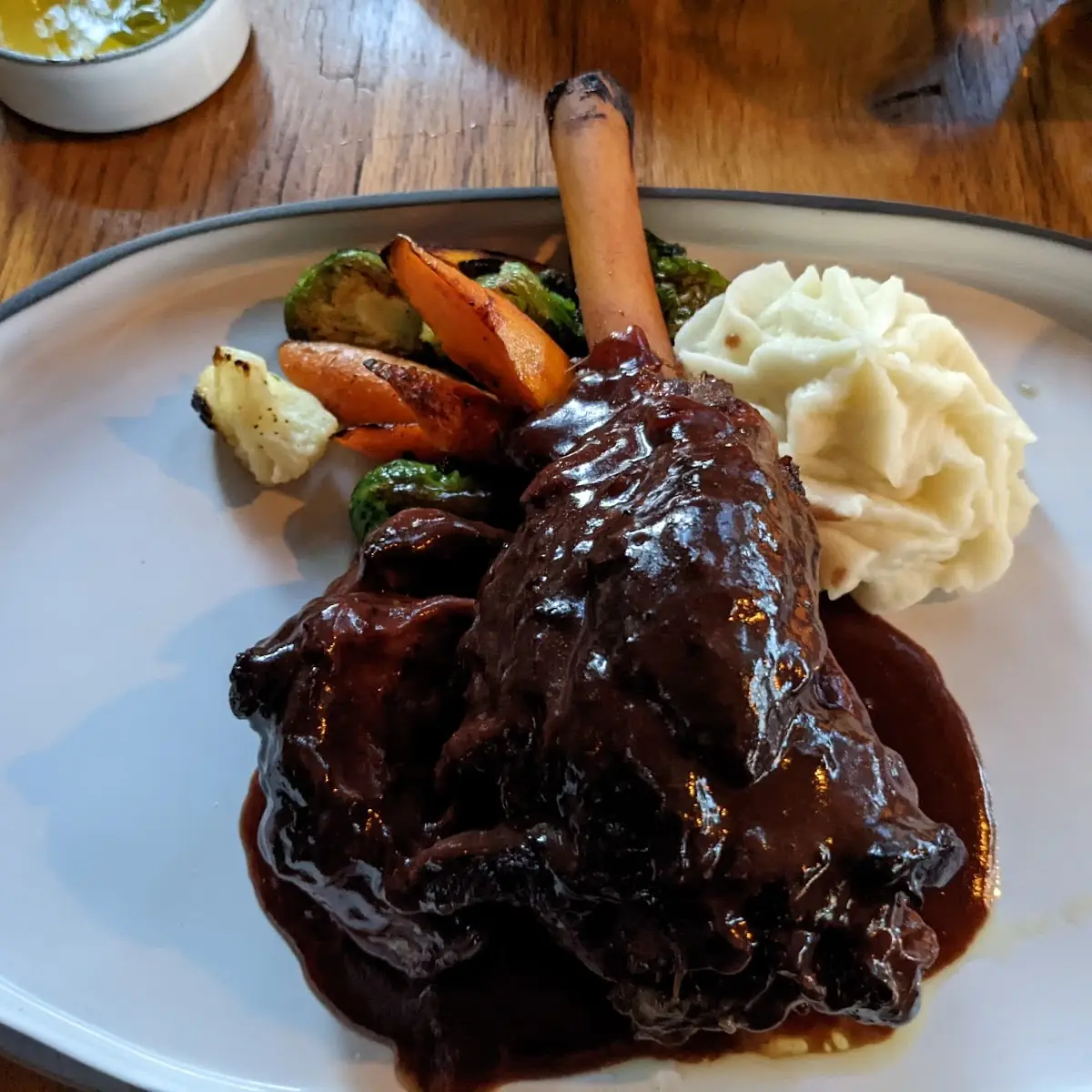 Lamb Shank Mashed Potatoes and Vegetables