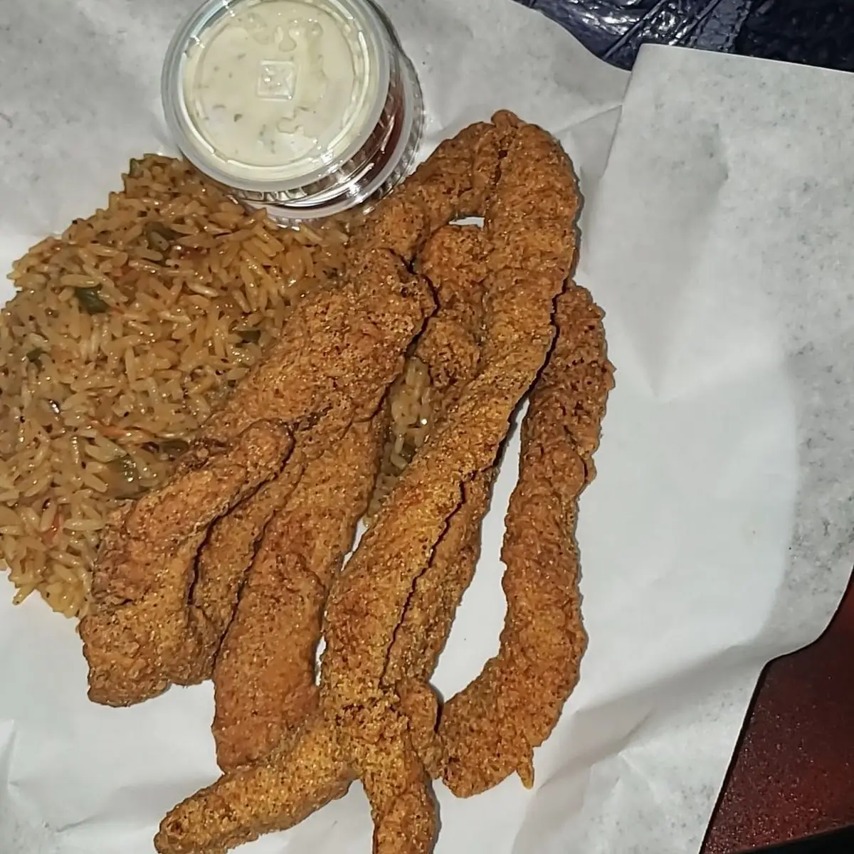 Catfish Basket with Rice