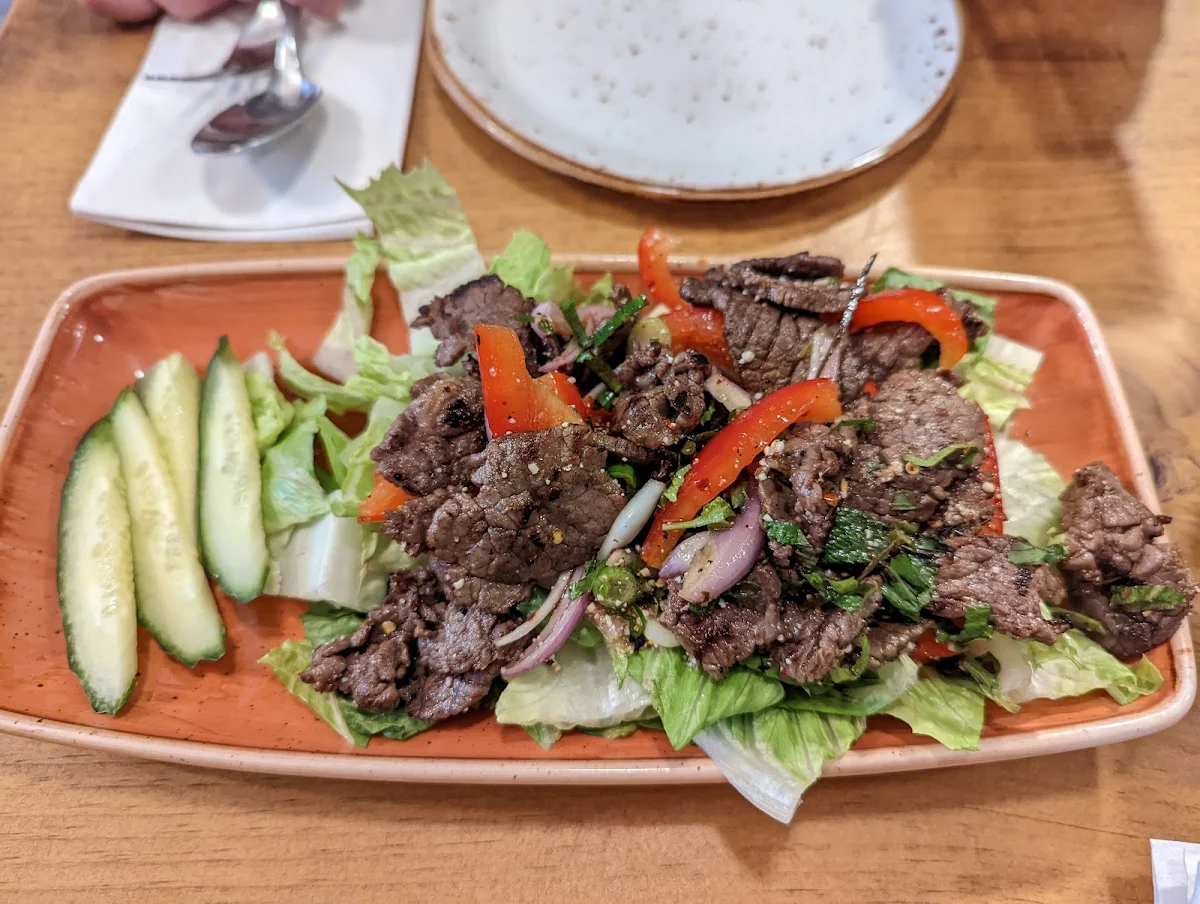Spicy Grilled Beef Salad, Paddler, Thai boat noodles