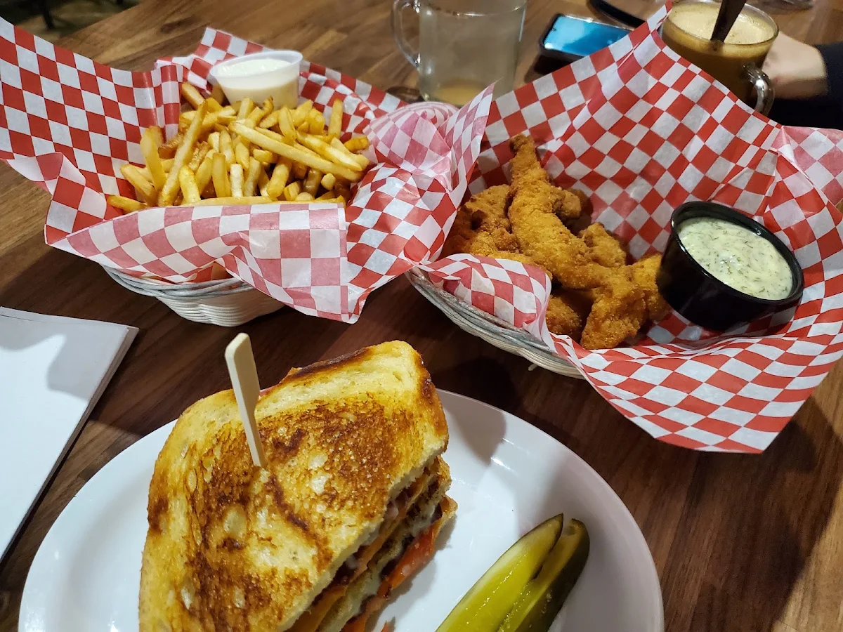 Fries Chicken Tenders Grilled Cheese Sandwich