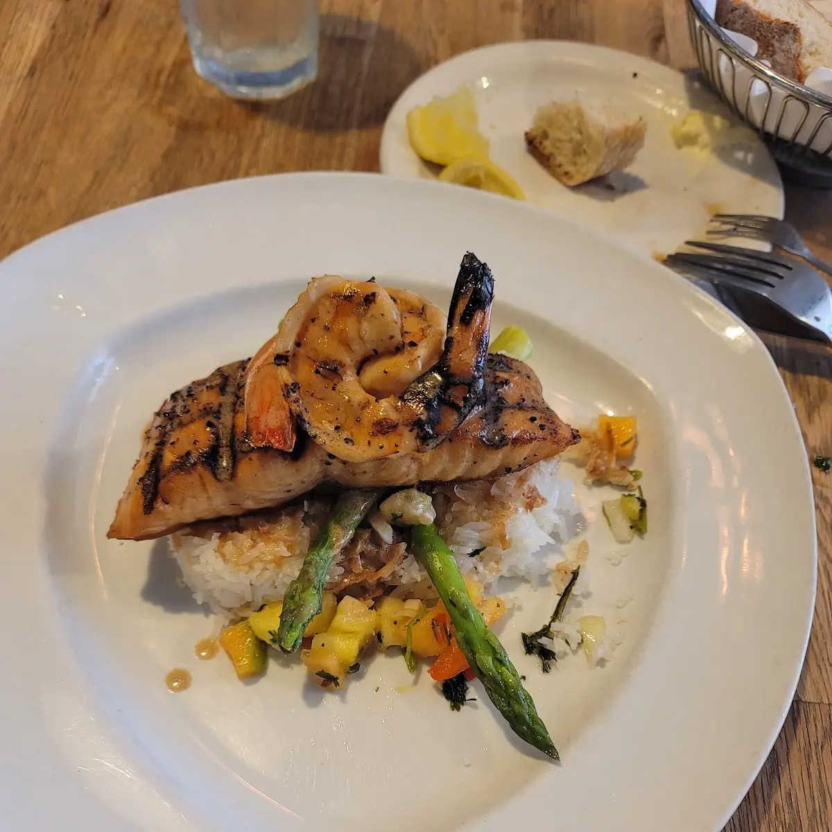 Grilled Salmon with Shrimp