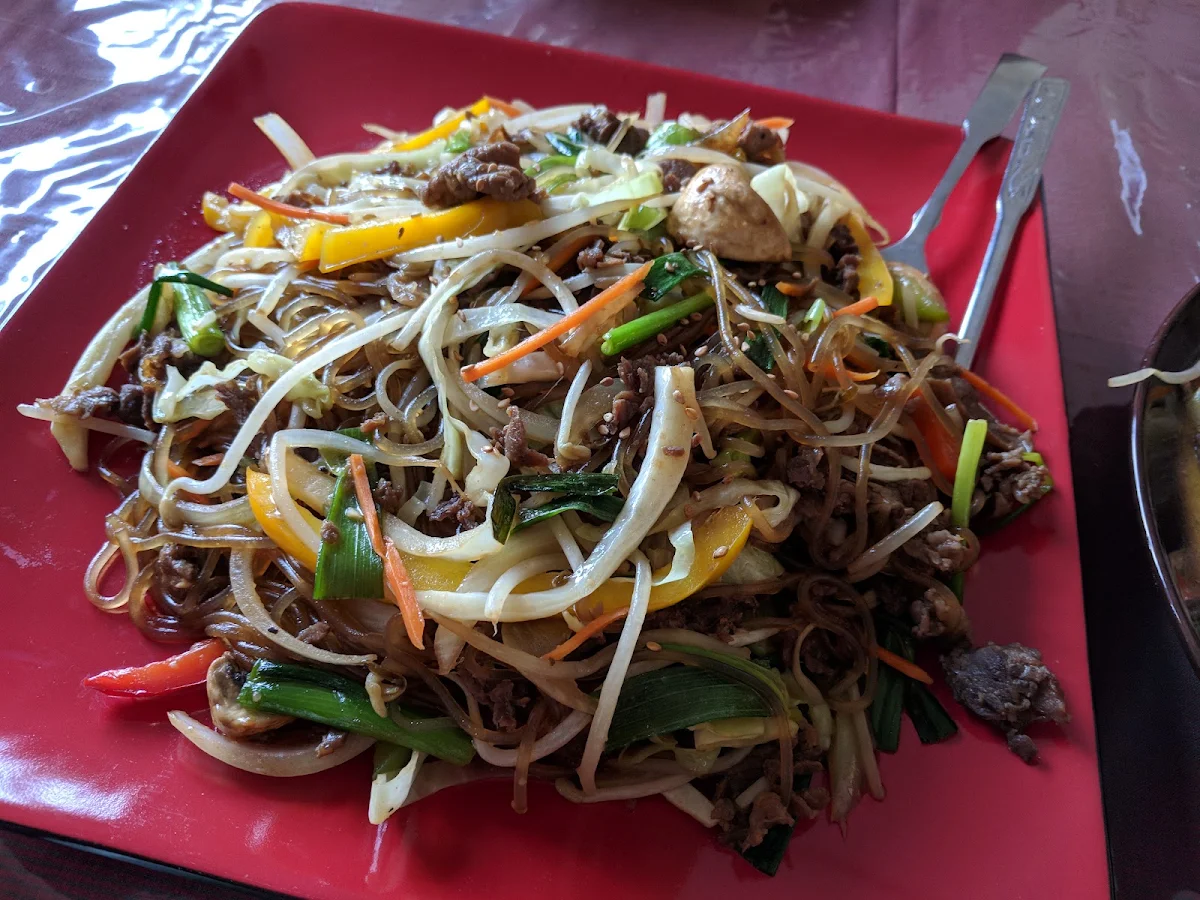 Pan Fried Beef w Glass Noodle