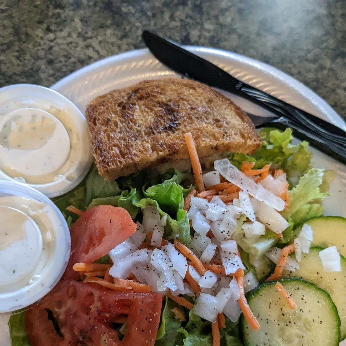 Half Reuben Sandwich and Garden Salad
