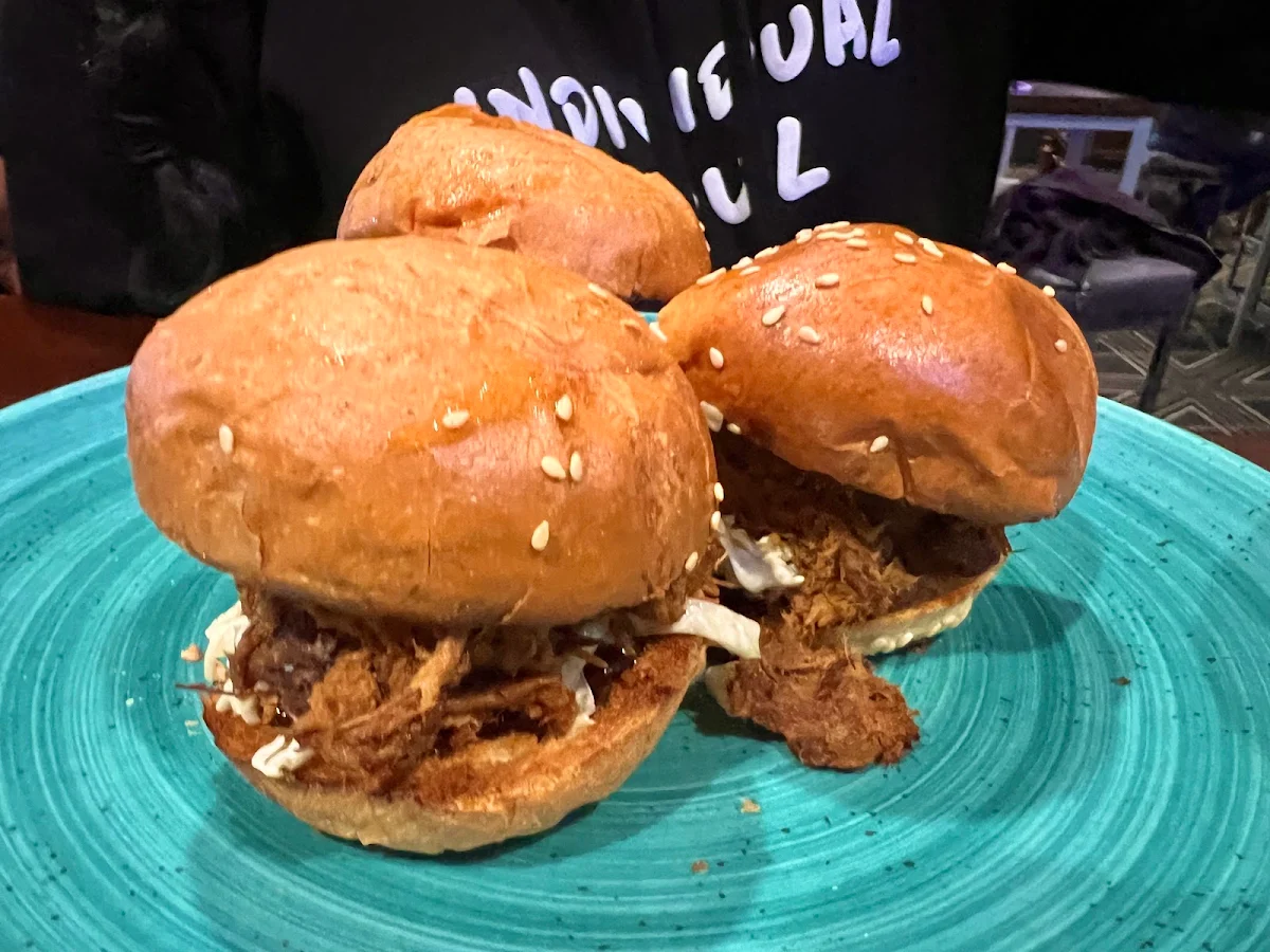 Pulled Pork Sliders, Ruck & Rover Sports Bar