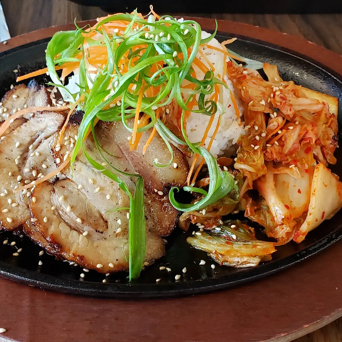 Pork Belly with Rice and Kimchi