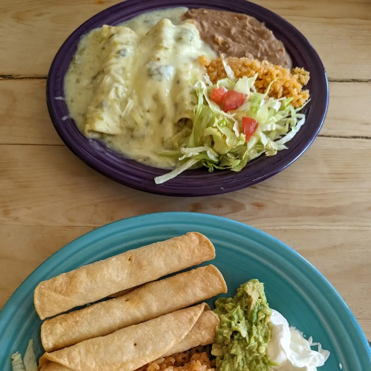 Flautas and Chicken Enchiladas
