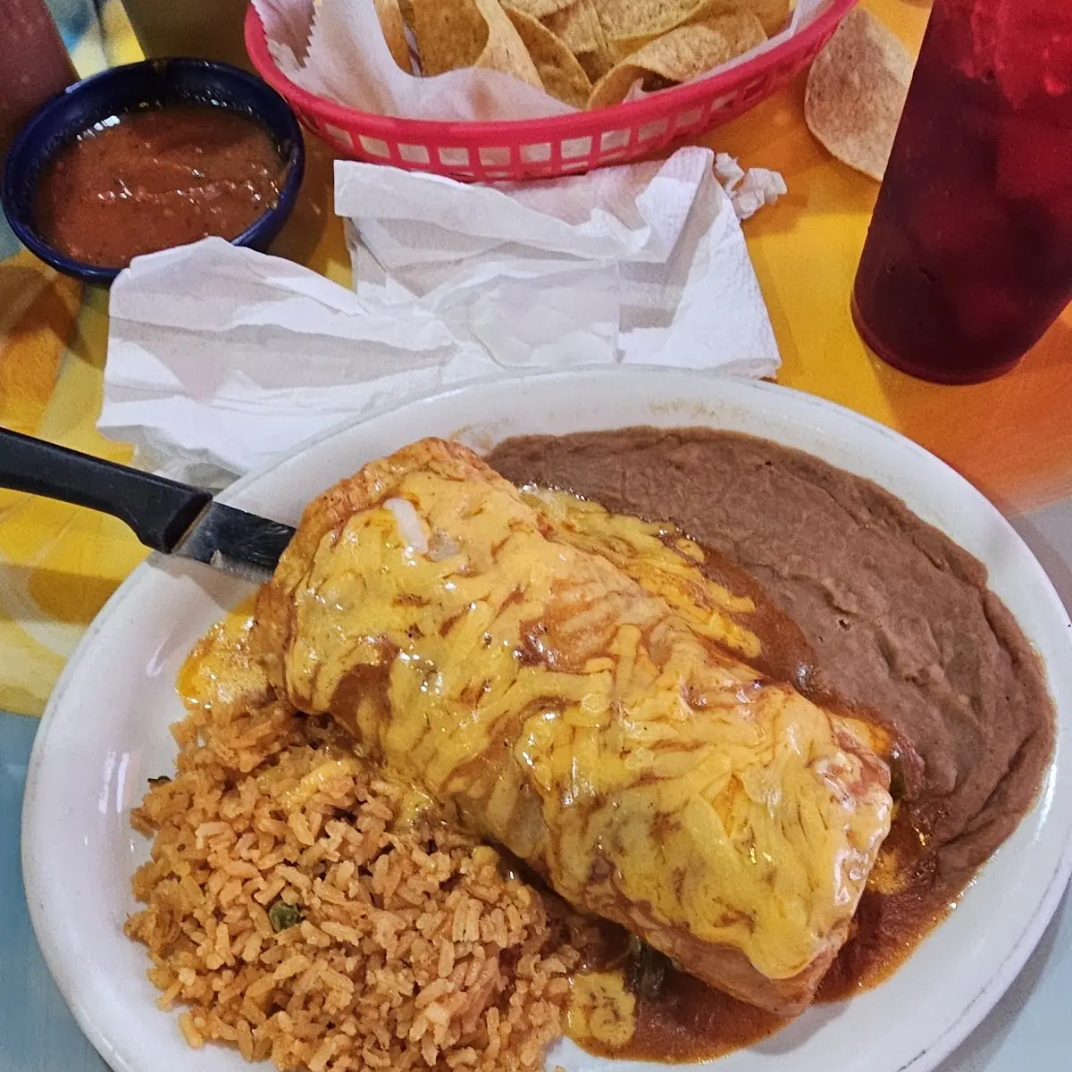 Cheese Enchilada Rice & Beans