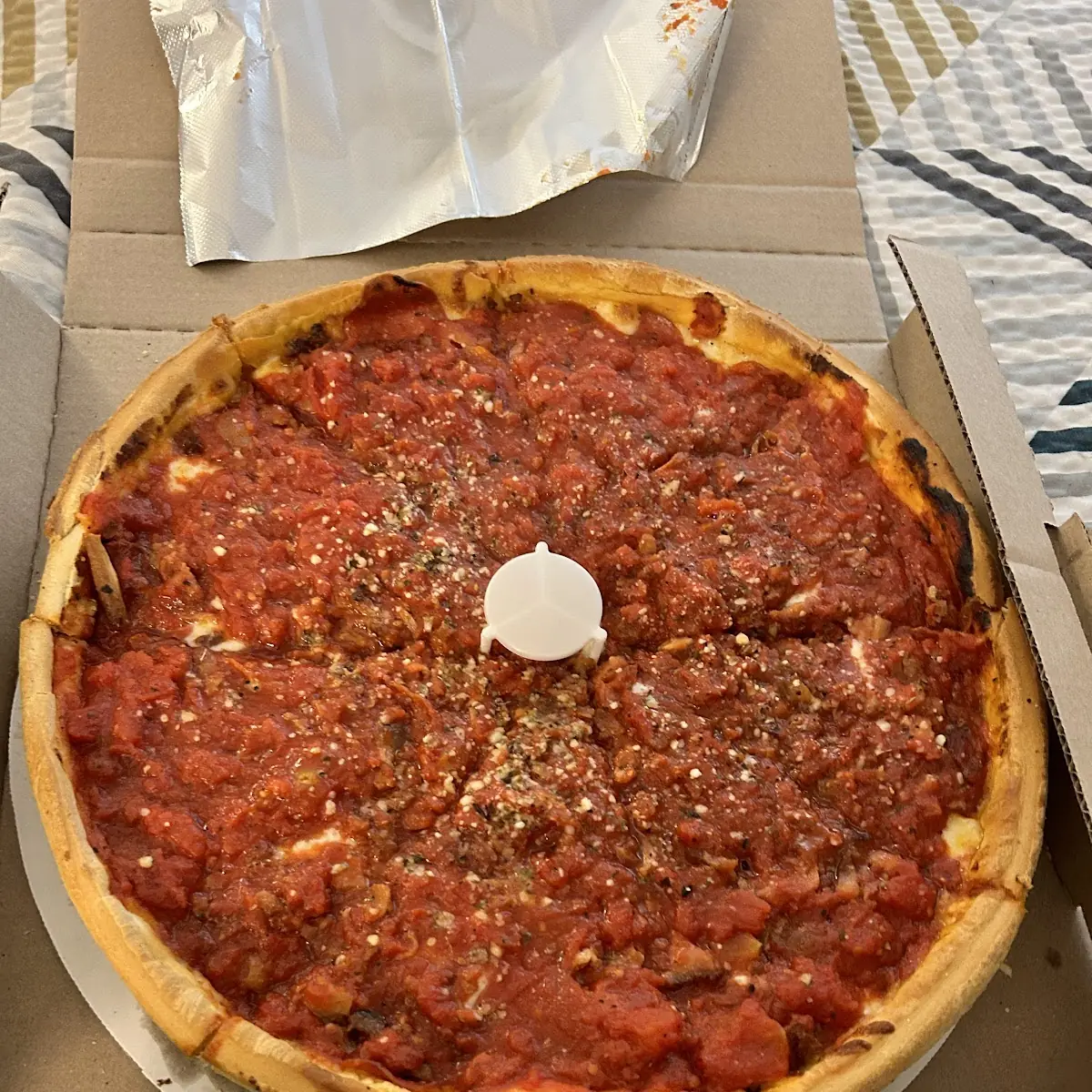 Chicago Deep Dish Pepperoni and Bacon Pizza