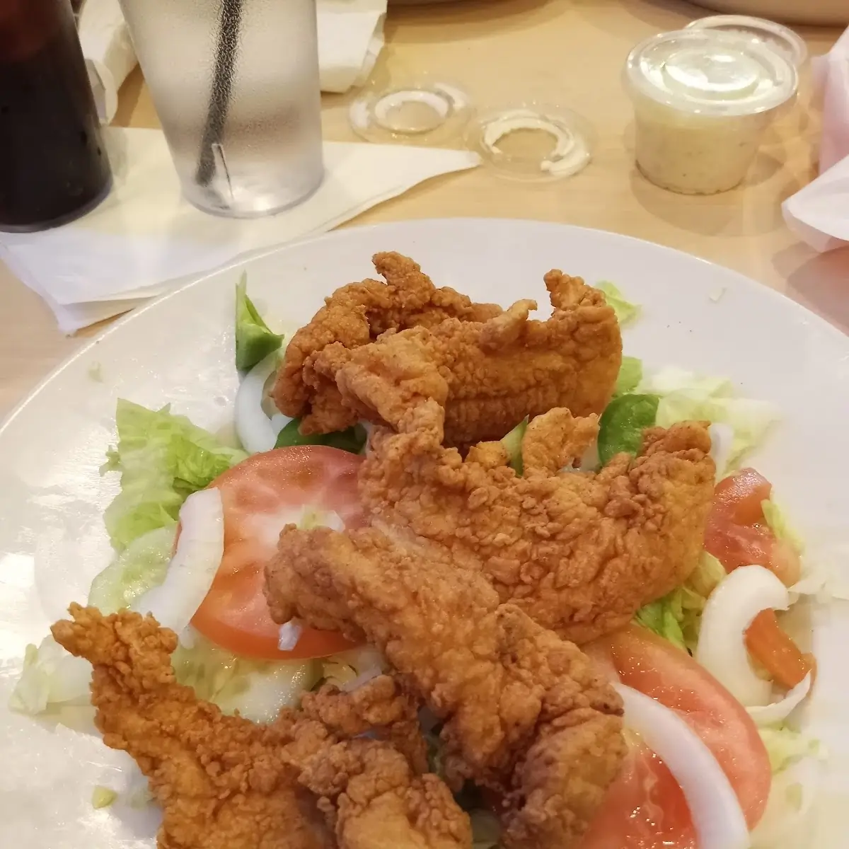 Fried Chicken Salad with Ranch Dressing