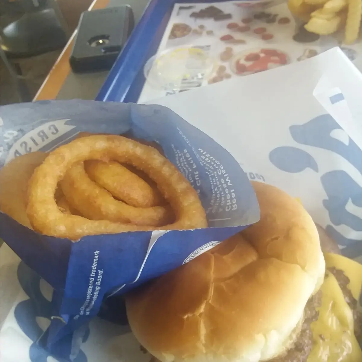 Double Cheese Burger with Onion Rings