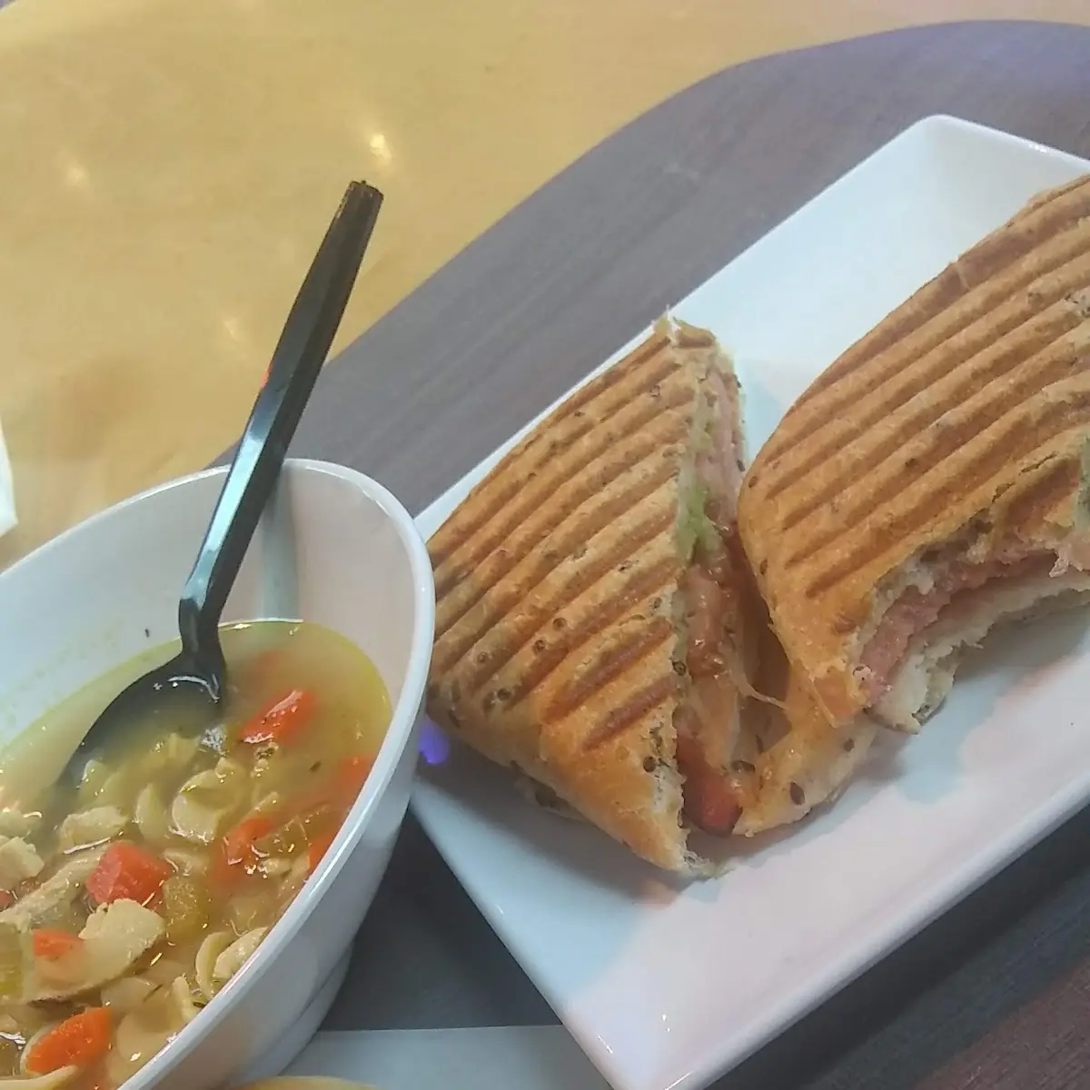 Chicken Noodle Soup and Turkey Bacon Avocado