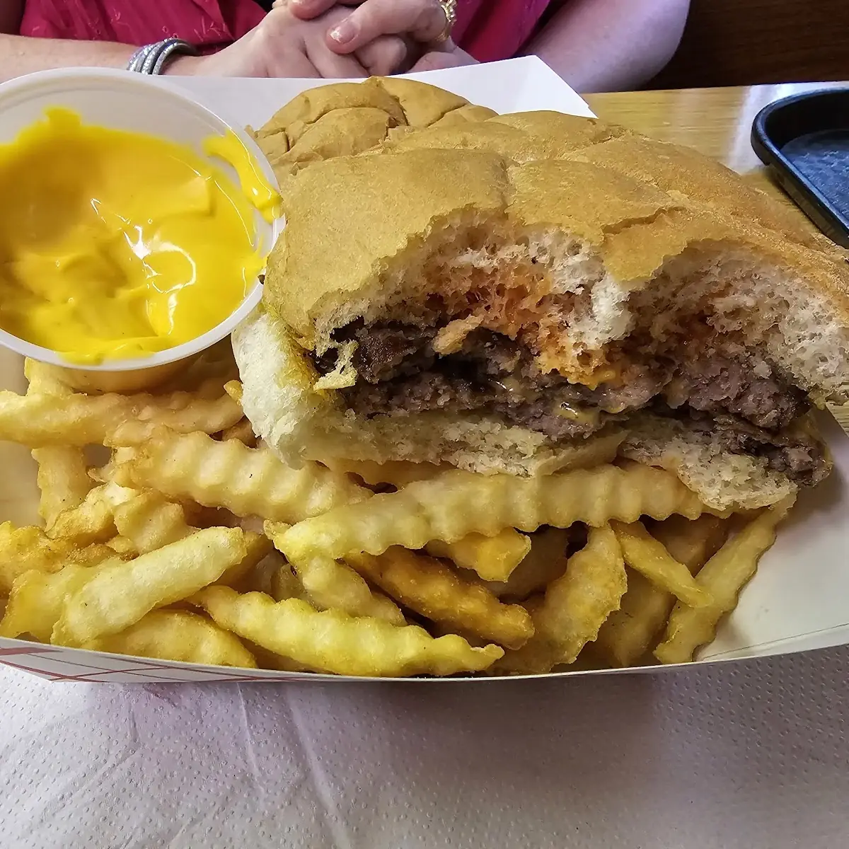 Ceseburger with French Fries