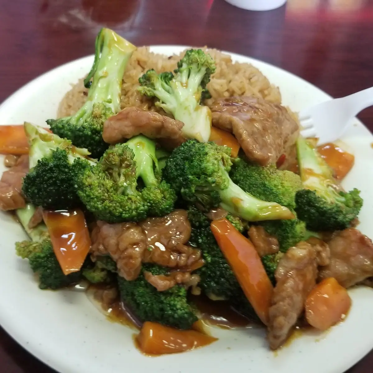 Beef Broccoli with White Rice
