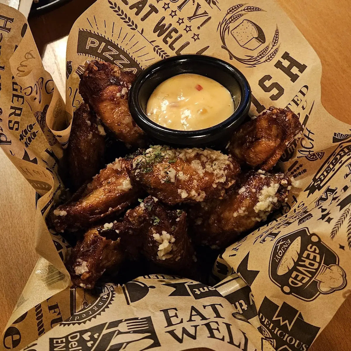 Glazed Chicken Wings with Dipping Sauce