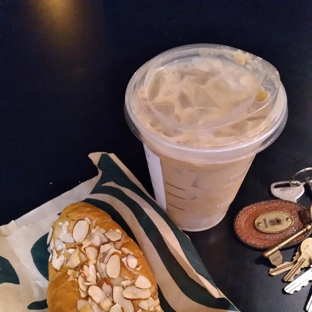 Almond Croissant & Iced Almond Milk Latte