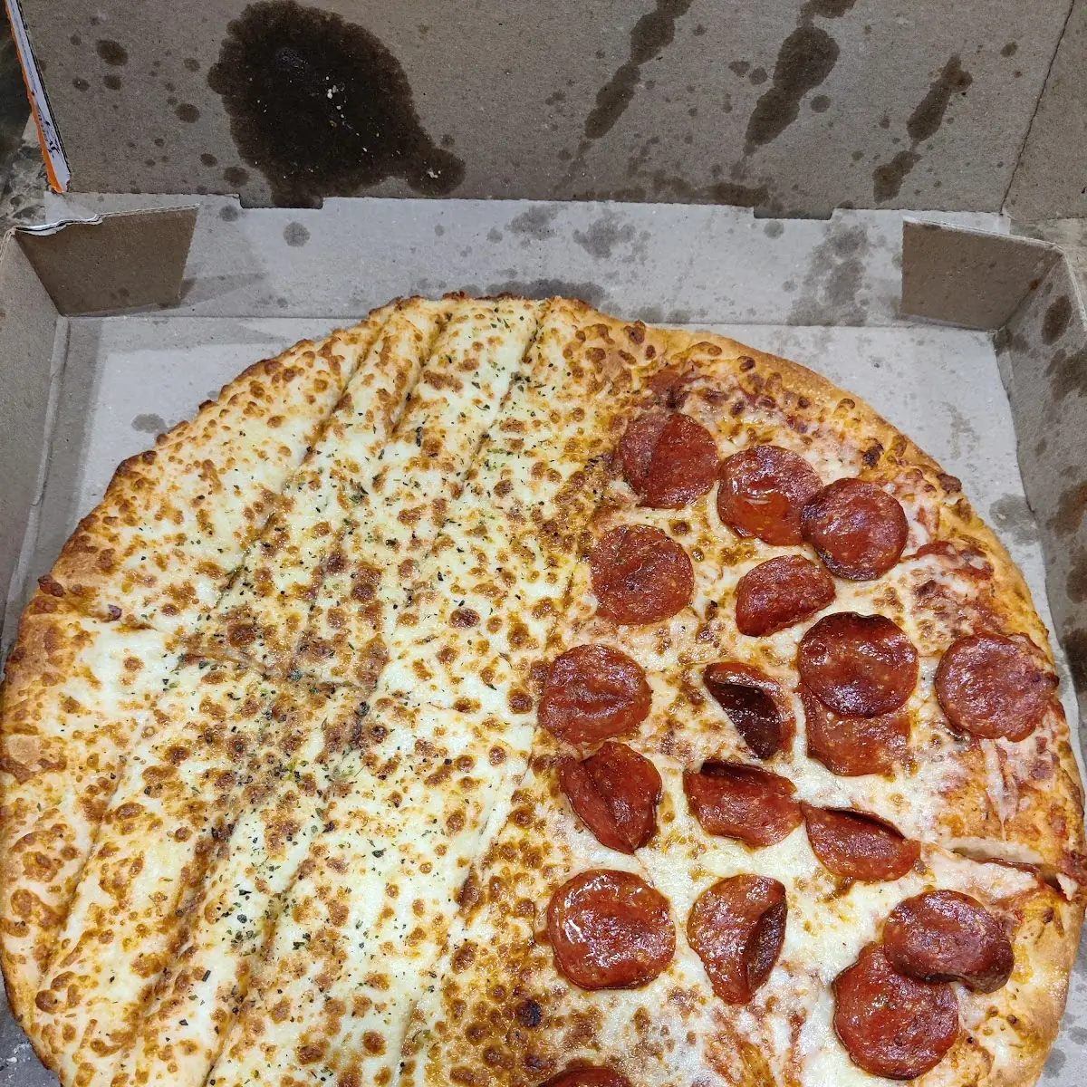 Bread Sticks and Pepperoni Pizza