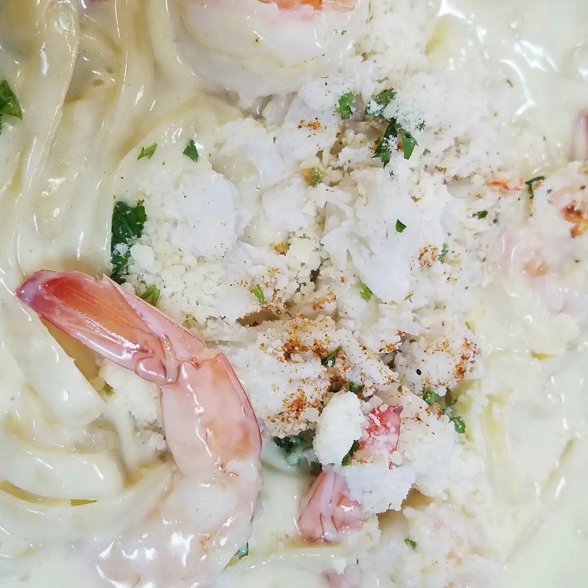 Shrimp and Crab Alfredo Pasta