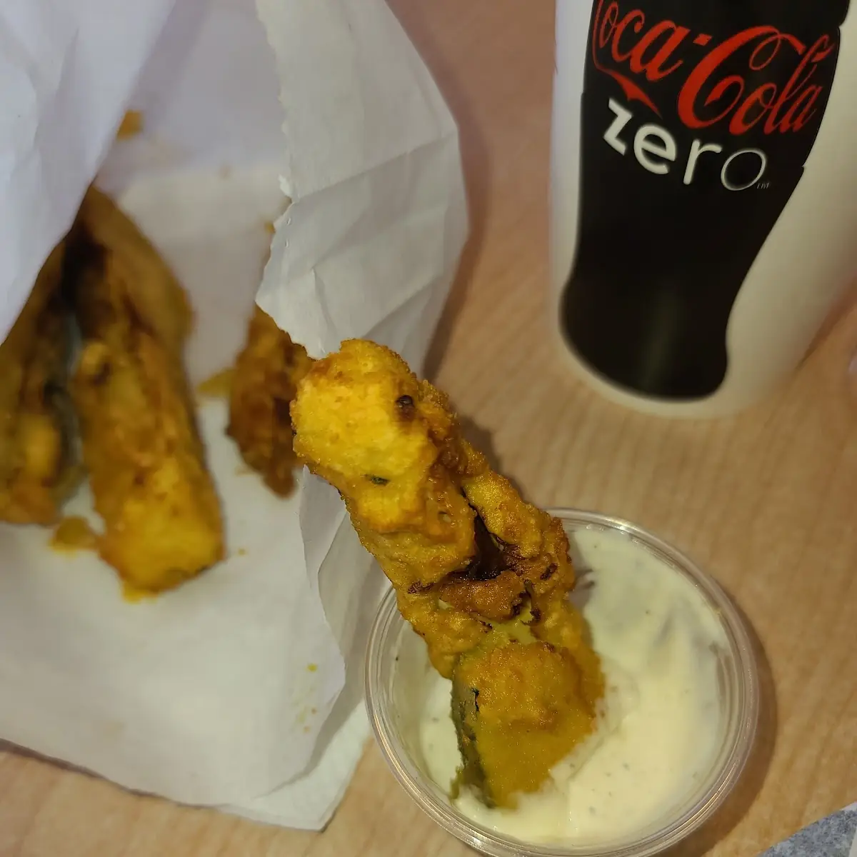 Fried Zucchini with Ranch Dressing