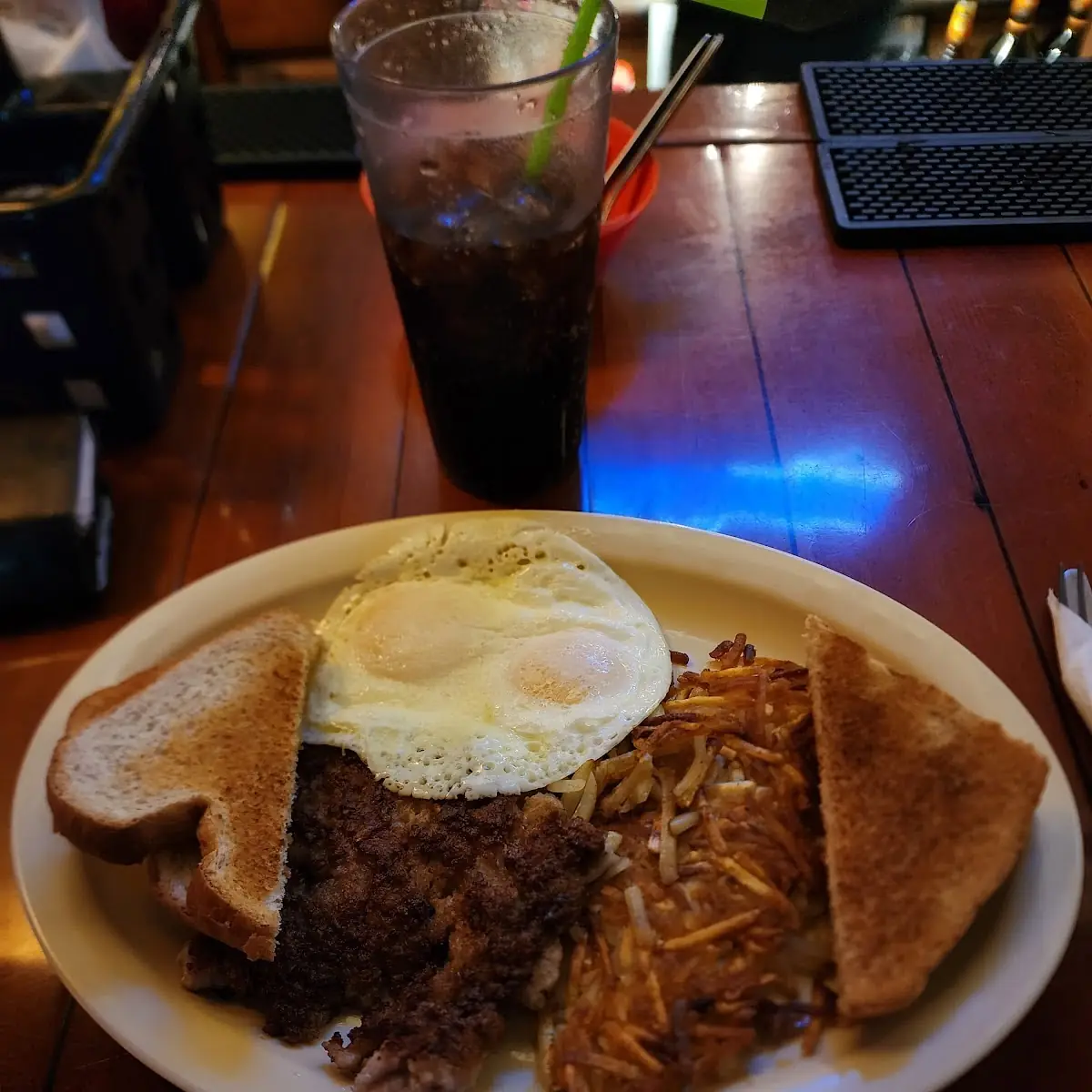 Eggs Hash Browns and Toast