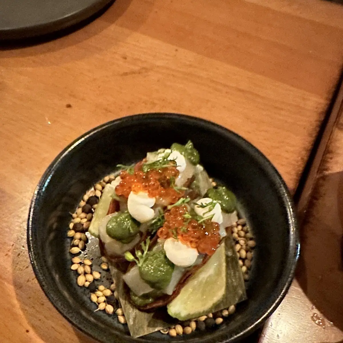 Seafood Tacos with Salmon Roe
