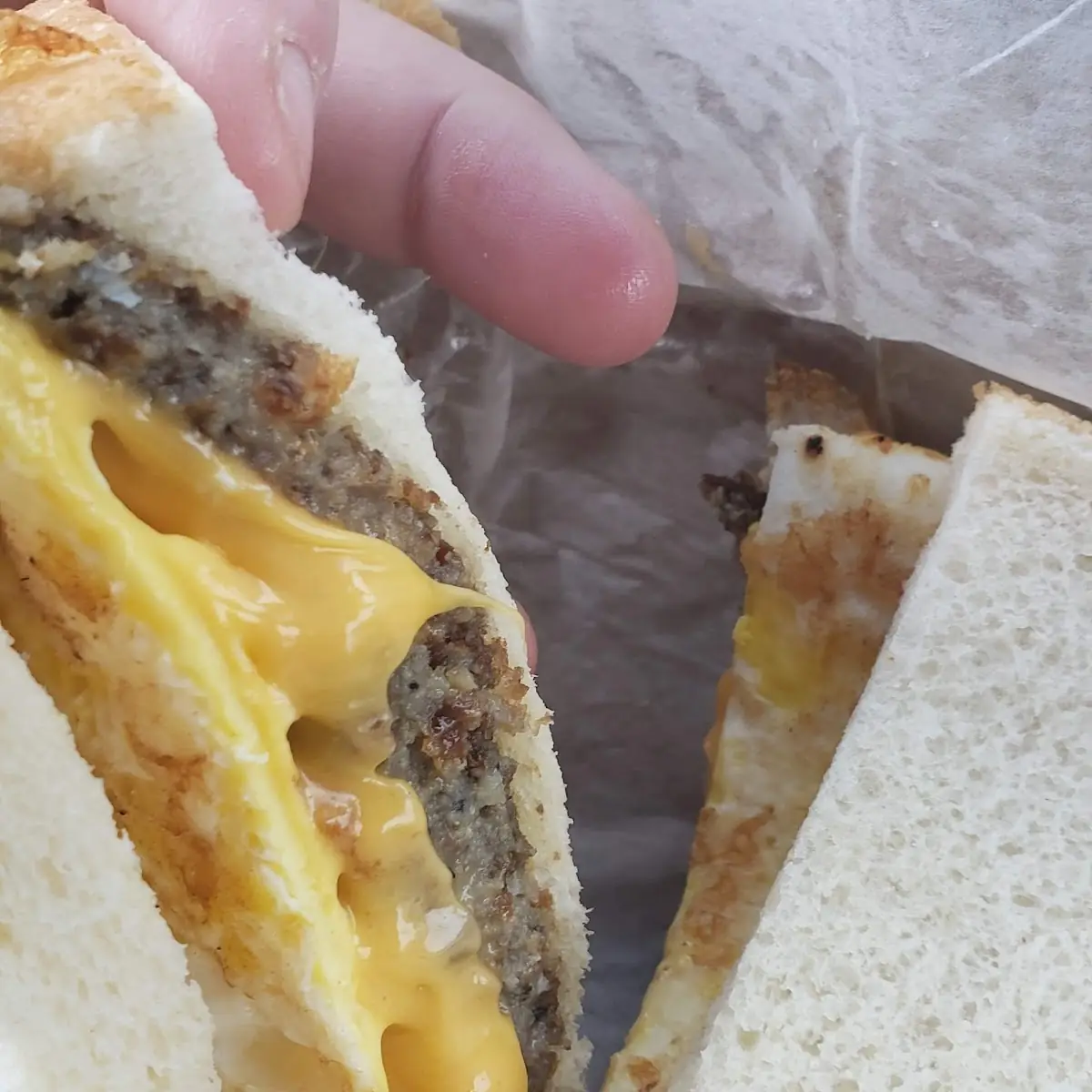 Scrapple Egg and Cheese Sandwich