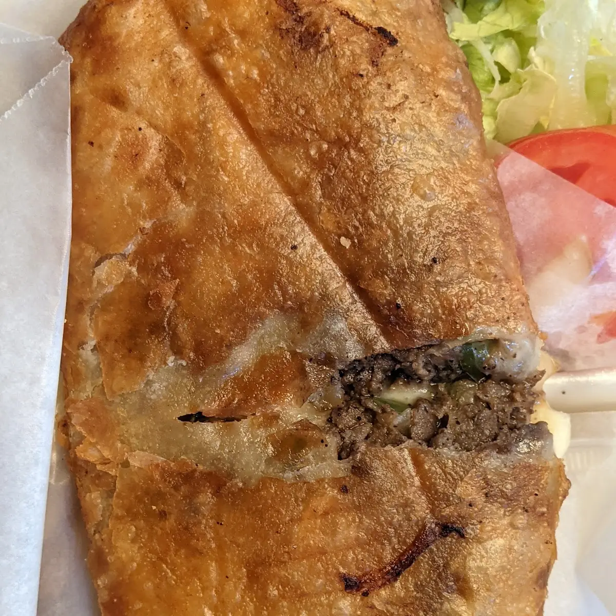 Deep Fried Philly Cheesesteak Sandwich