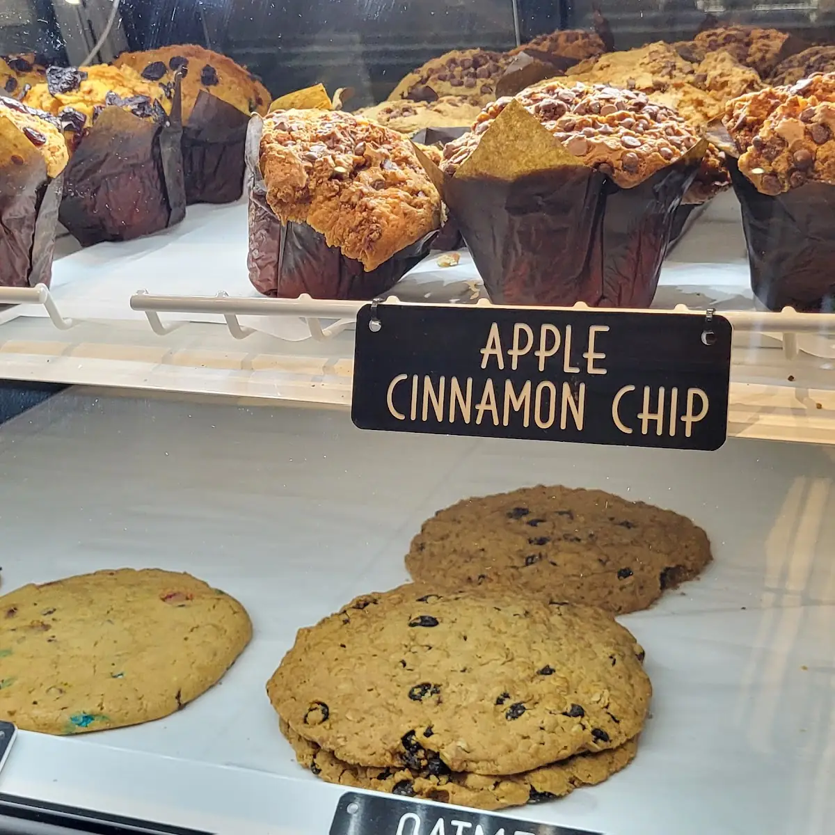Apple Cinnamon Chip Muffin and Chocolate Chip Cookie