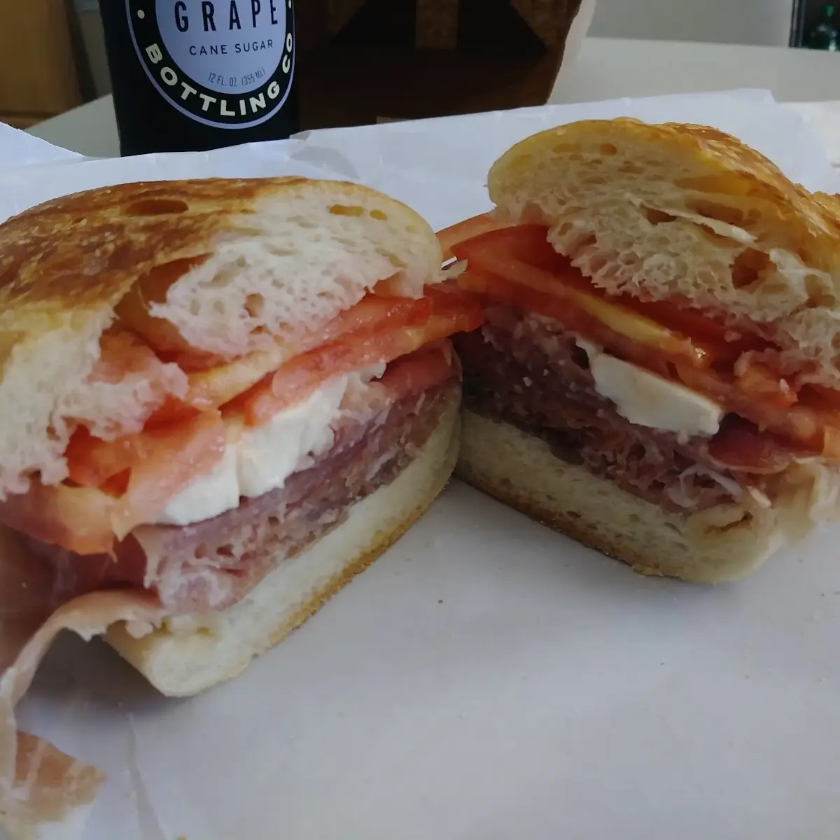 Prosciutto and Mozzarella Sandwich