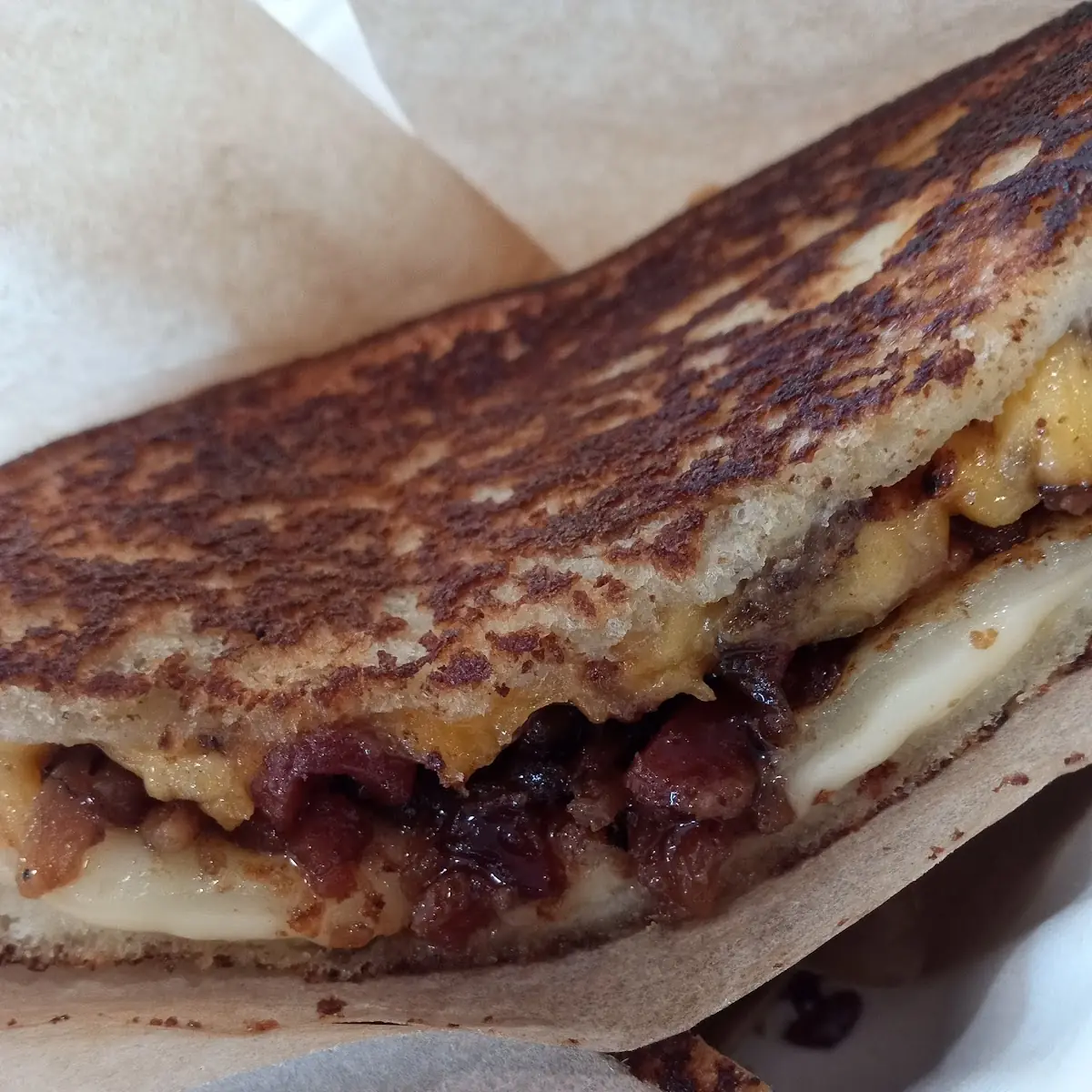 Bacon Jam and Cheese Sandwich