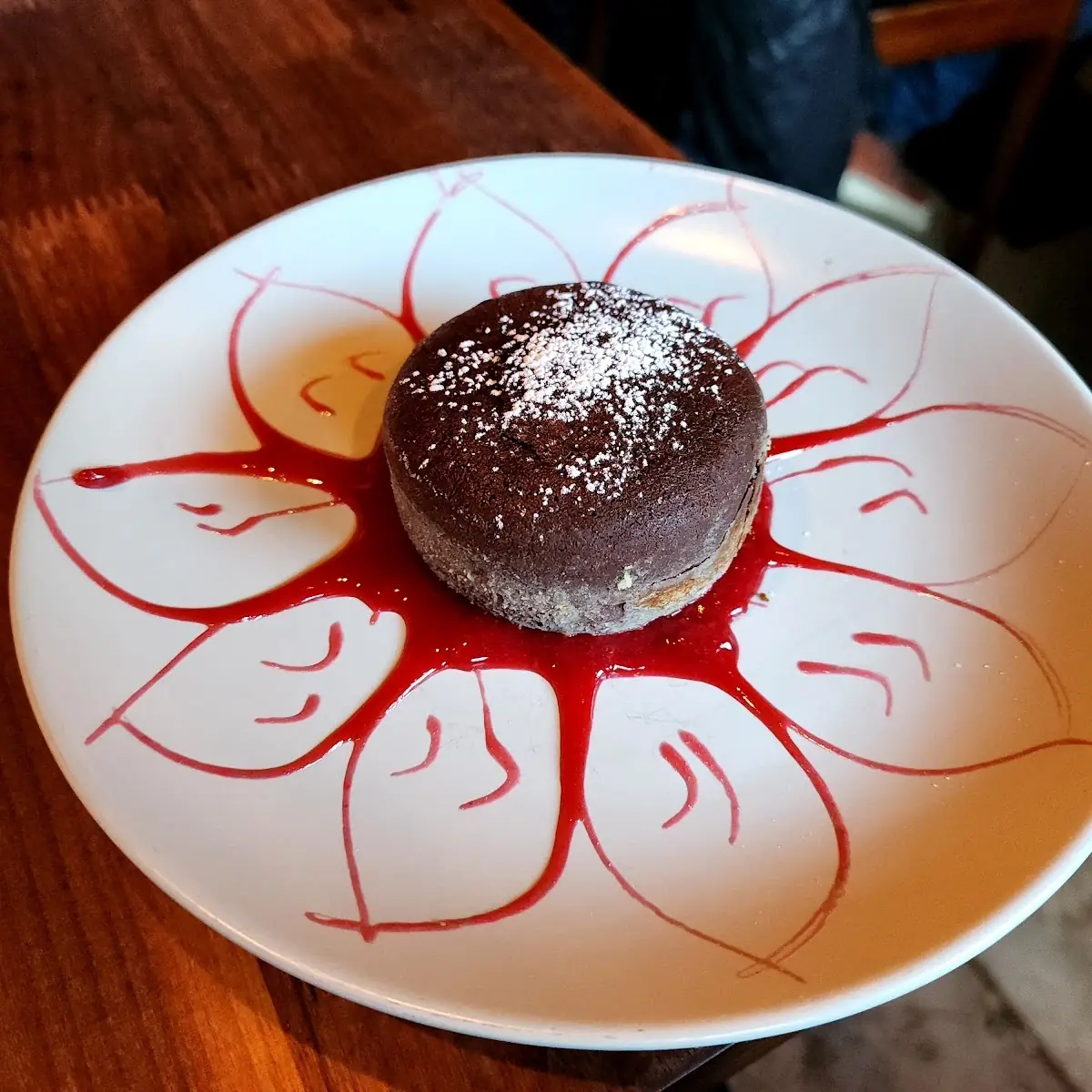 Chocolate Cake with Berry Coulis