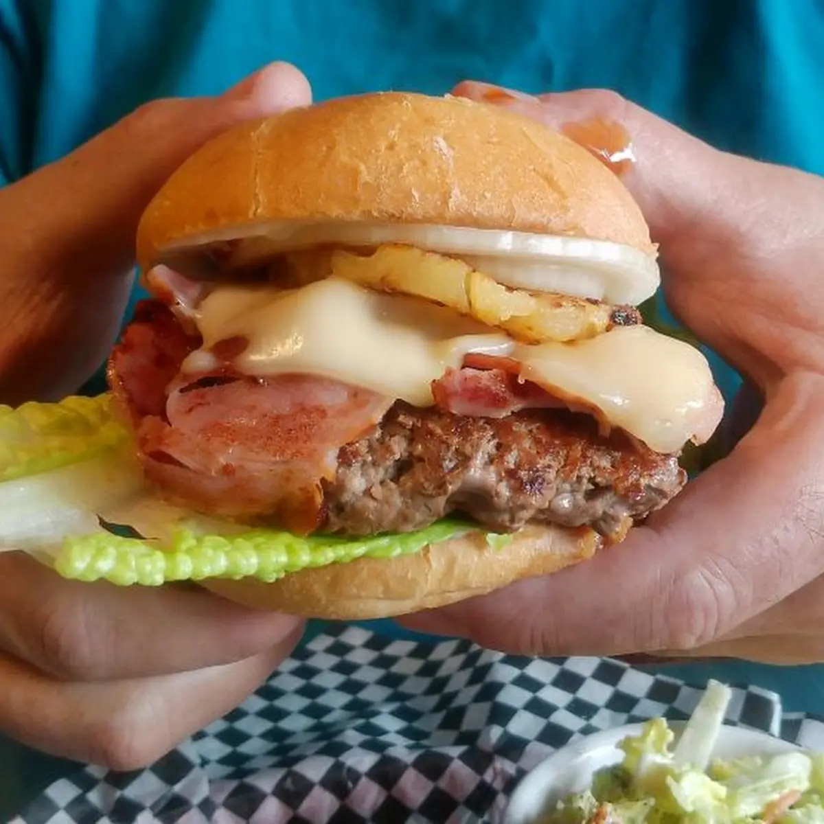 Ham & Swiss Cheeseburger