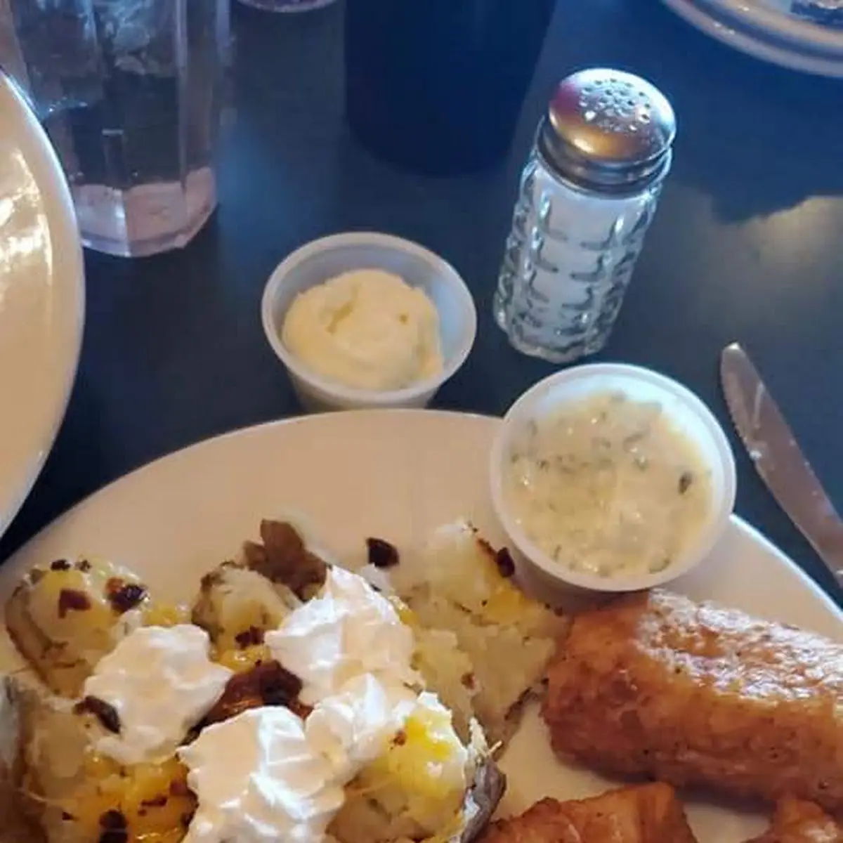 Fried Cod Baked Potato
