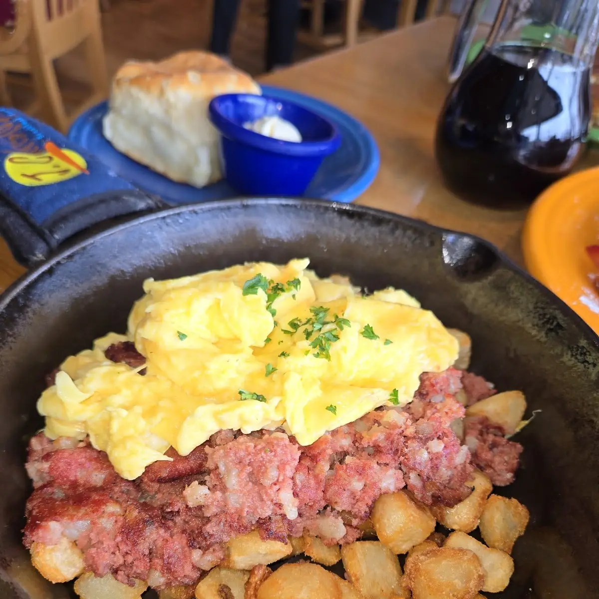 Corned Beef Hash and Scrambled Eggs