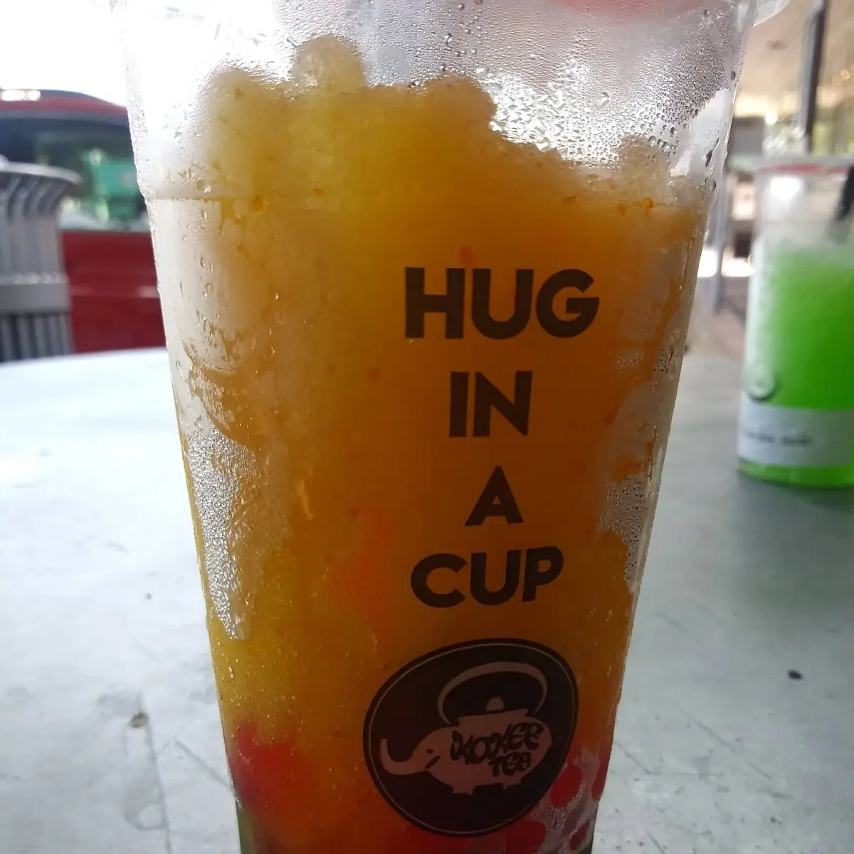Mango Slush w Kiwi & Strawberry Boba & Mango Jelly