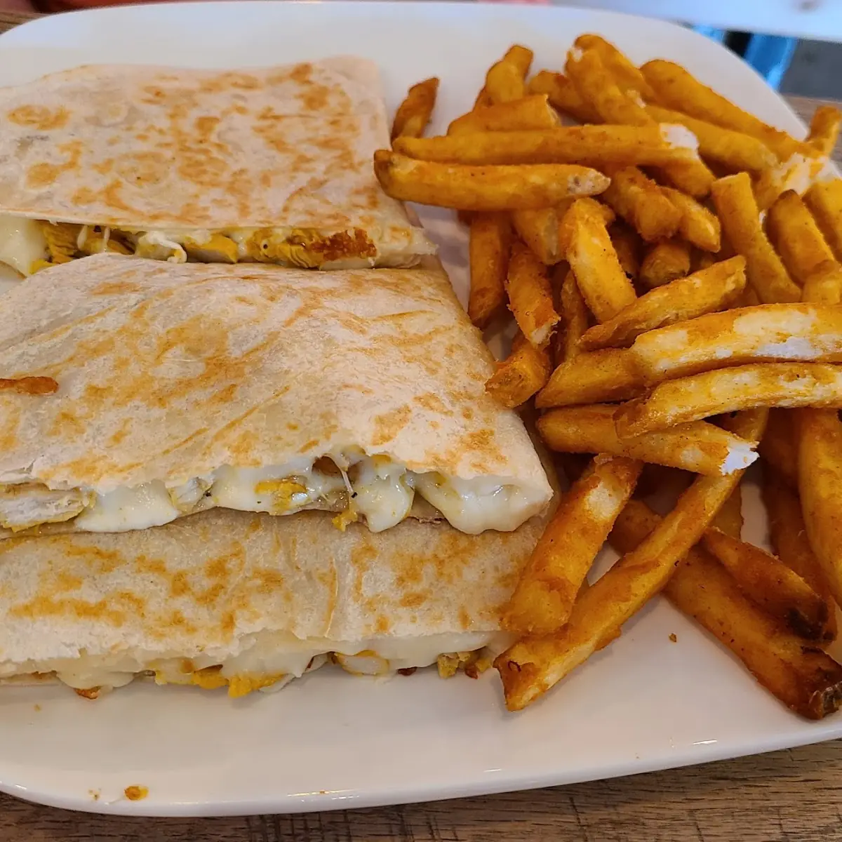 Chicken Quesadilla with Fries