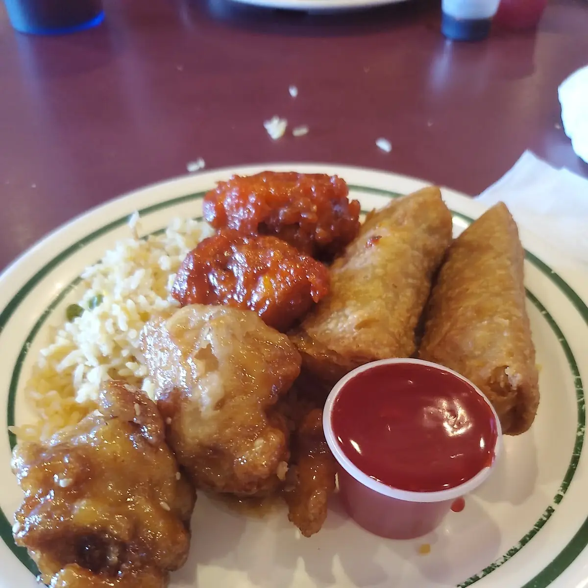 Fried Rice Egg Rolls Sesame Chicken