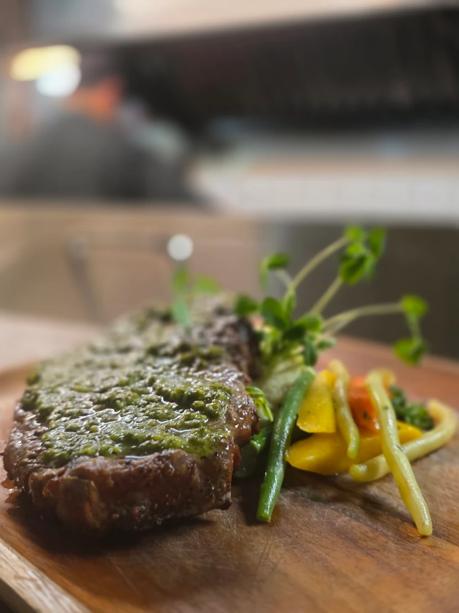 Bone-In Rib Steak with Chimichurri, The Lake Grill