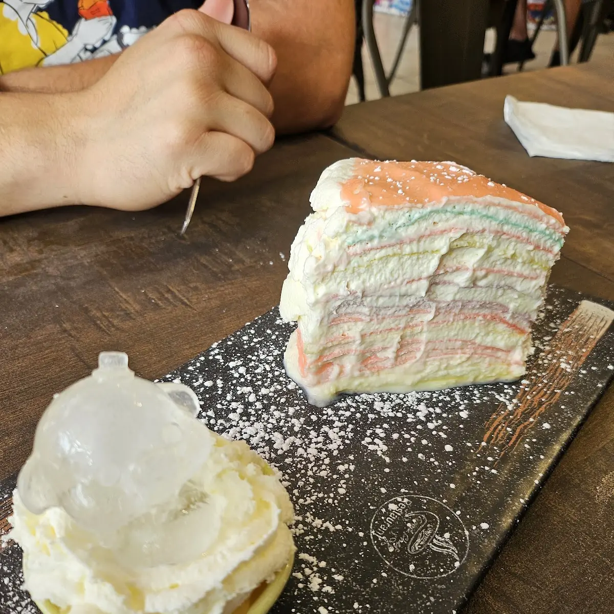 Rainbow Mile Crepe' Cake