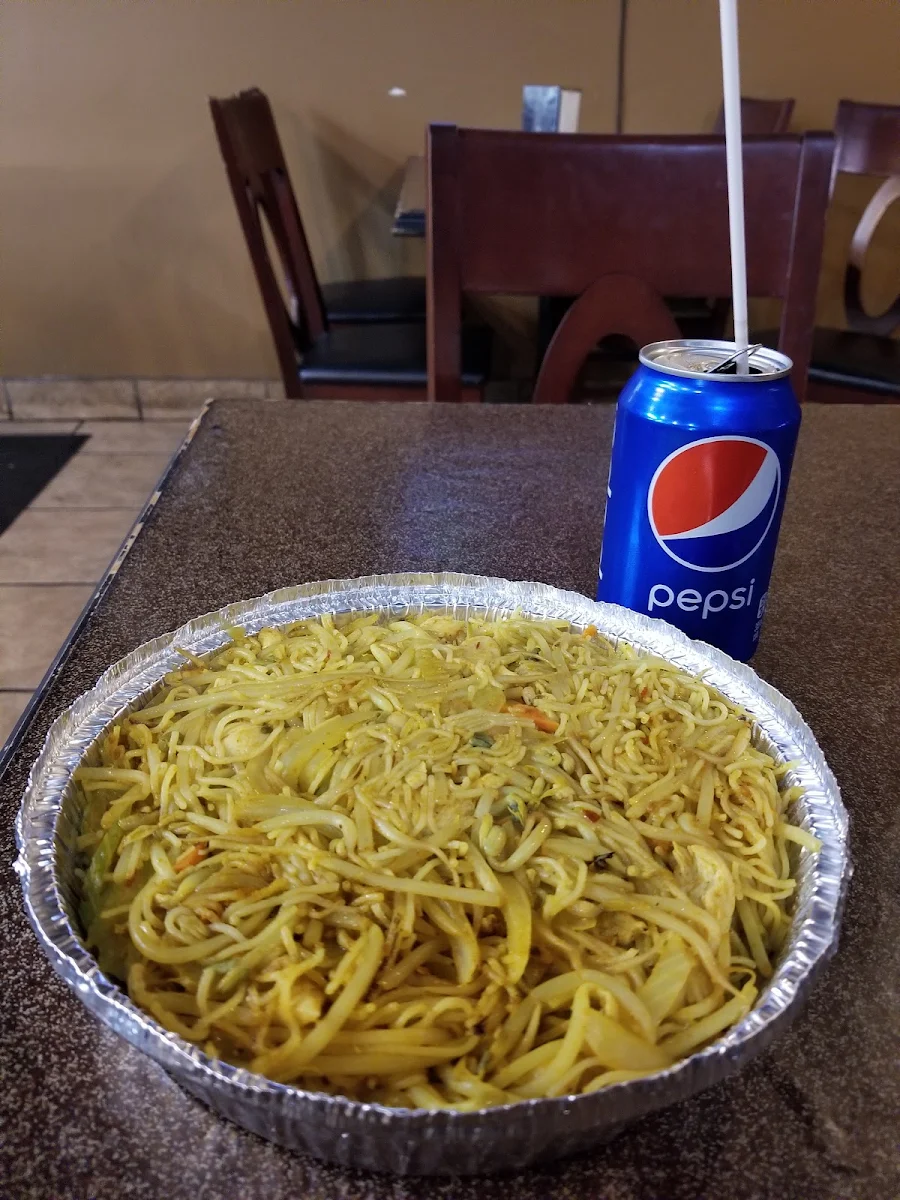 Singapore Noodles with Almonds and Shrimp, Golden Capital