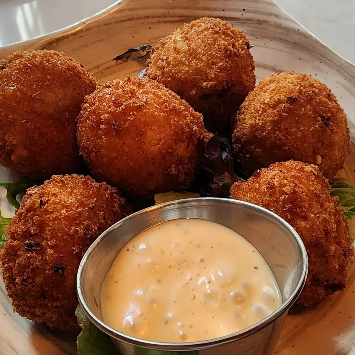 Crispy Fried Hushpuppies with Dipping Sauce