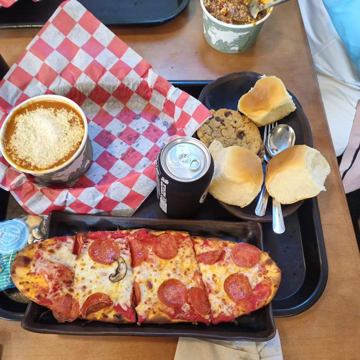 Tomato Soup and Pepperoni Pizza