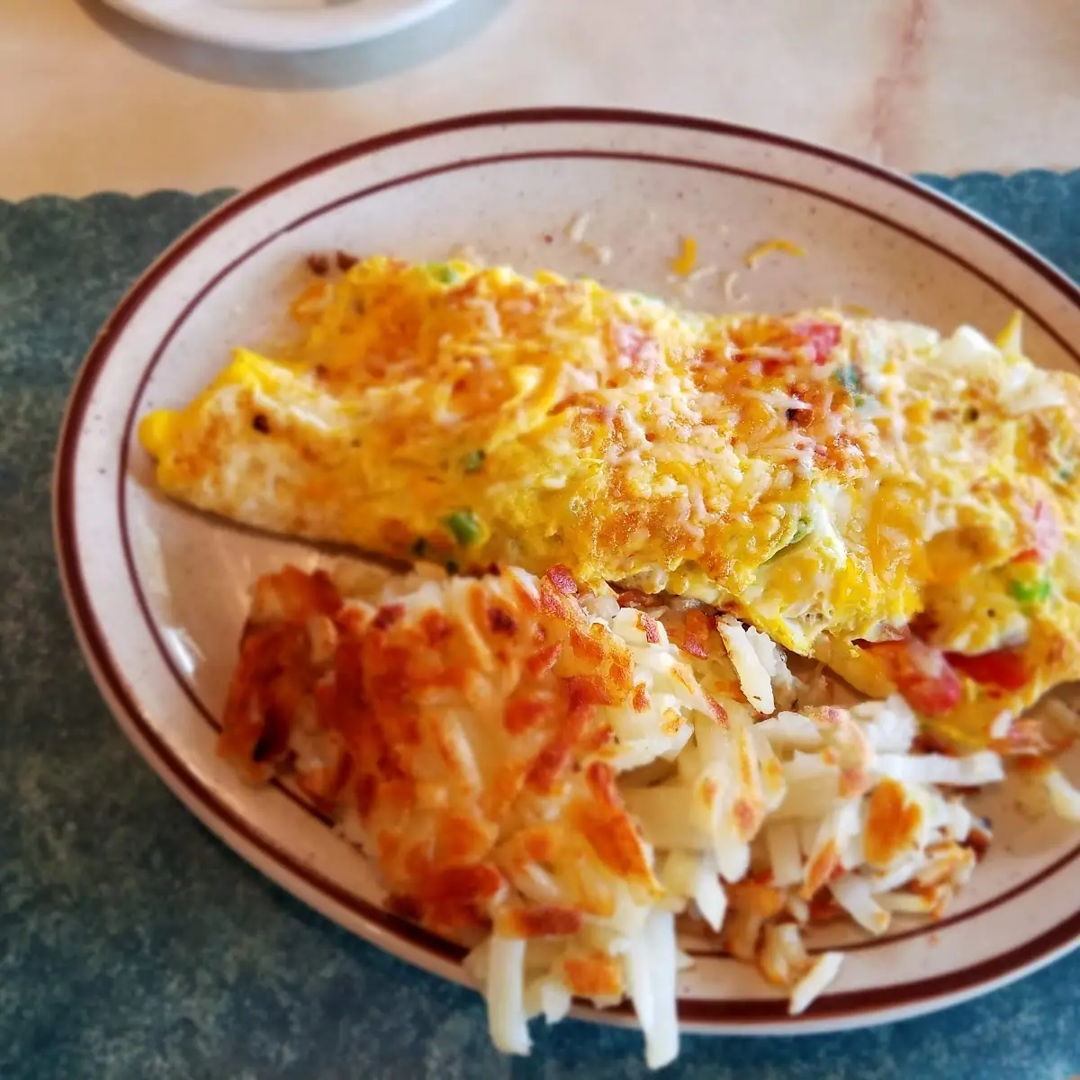 Ham and Cheese Omelette with Fruit Cup