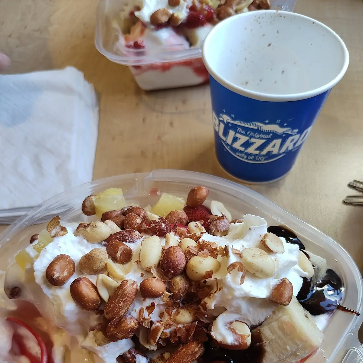 Banana Split with Peanuts
