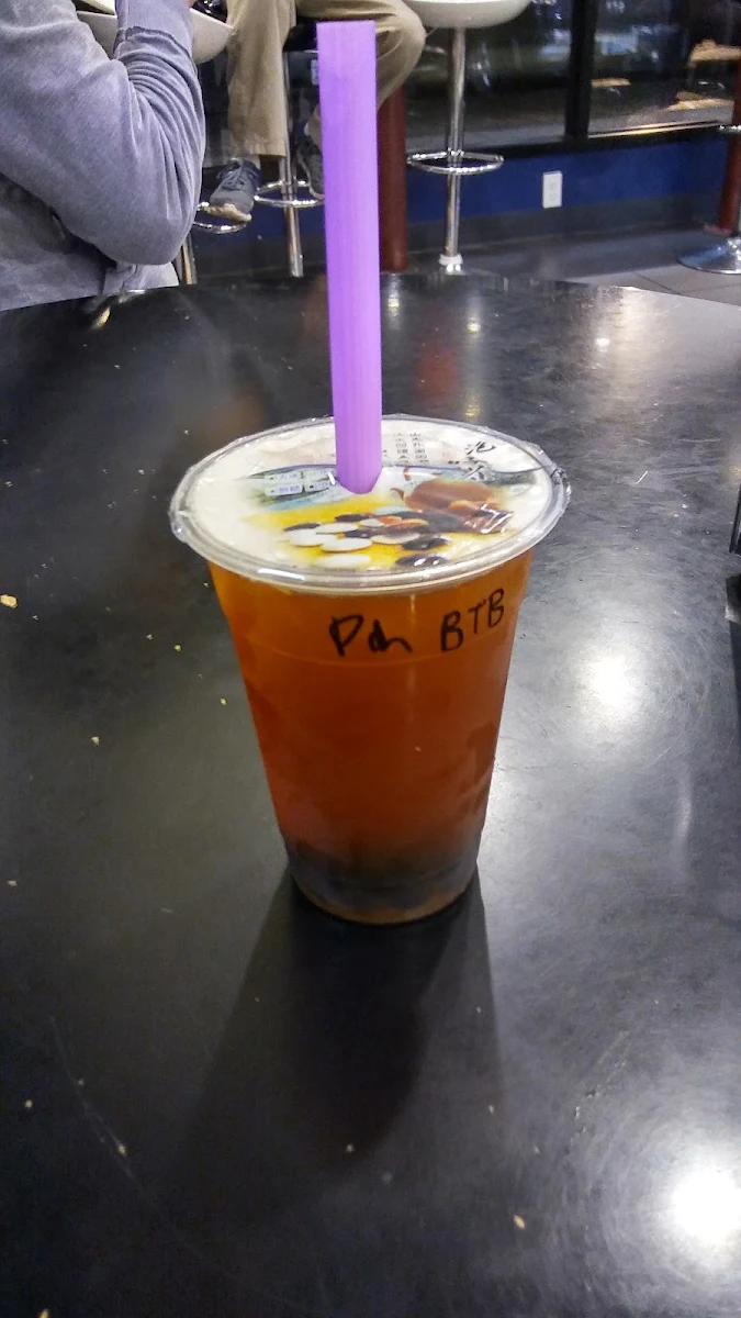 Peach Black Tea with Boba