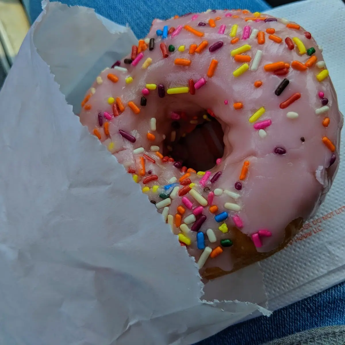 Strawberry Frosted Donut with Sprinkles
