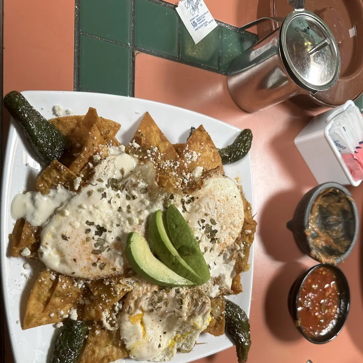Chilaquiles Mexicanos and over Easy Eggs
