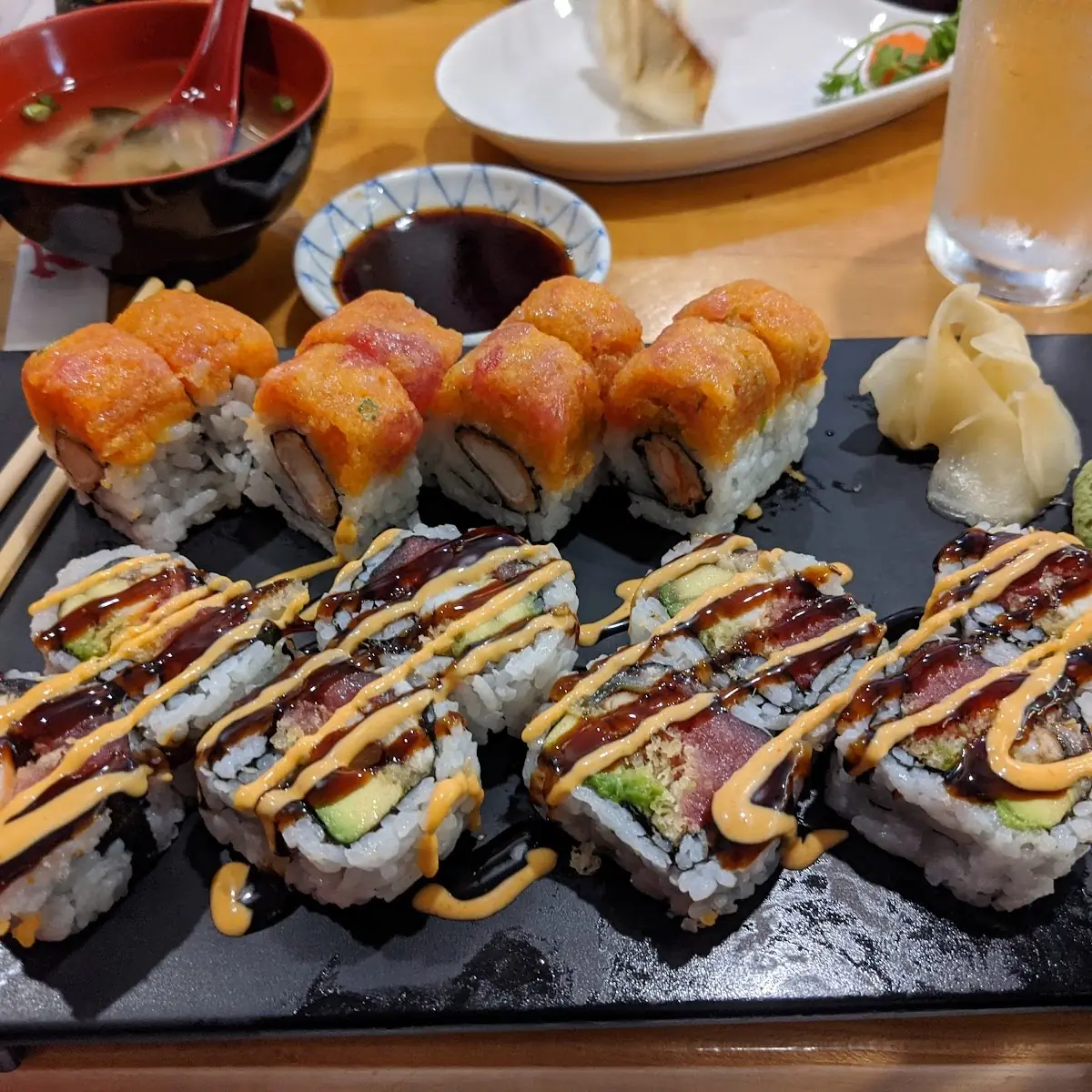 Fire Dragon Roll Top and Jodie Roll Bottom